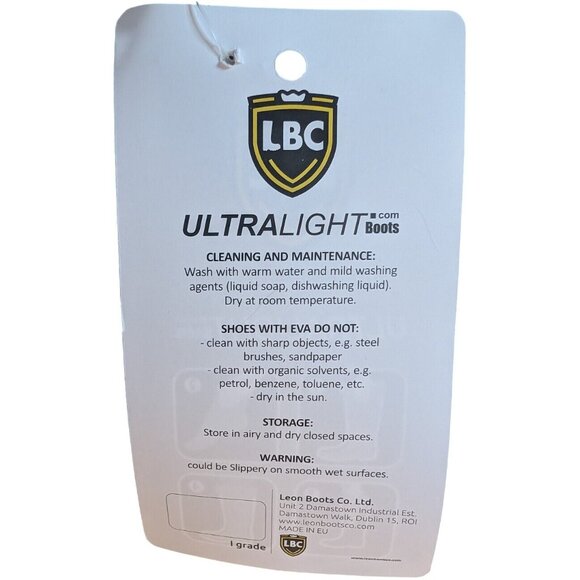 LBC Unisex Garden Ankle Boots EU 39 US 8.5/9 Black EVA Ultralight Removable Sock - Picture 6 of 6